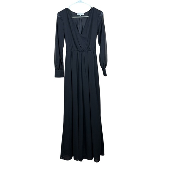 Baltic Born Dresses & Skirts - Baltic Born Dress Women Small Black Maxi Long Sleeve Formal Faux Wrap Size XS